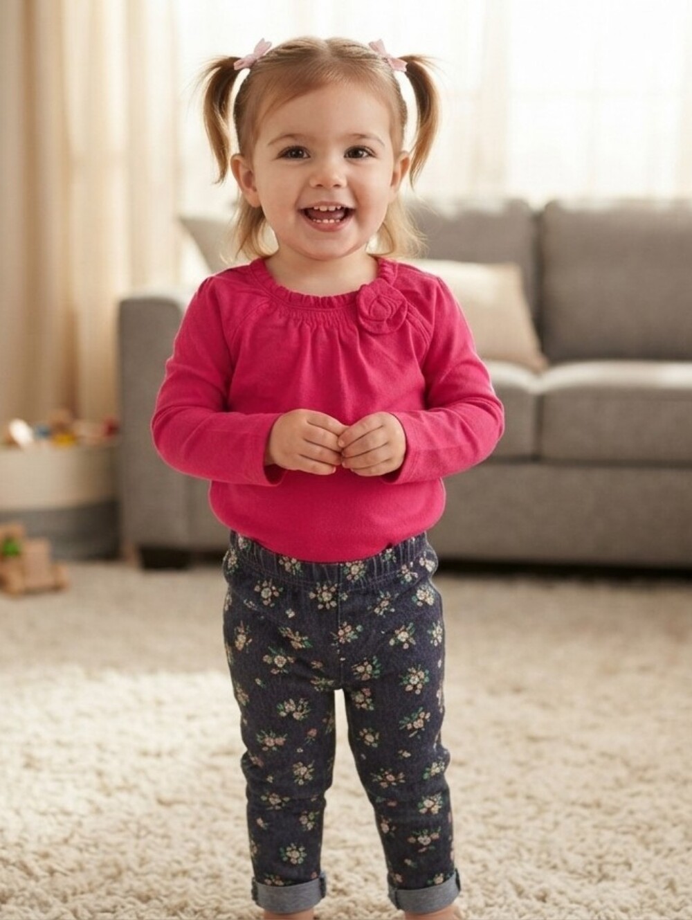 Carter's 24M Bright Pink and Floral Outfit